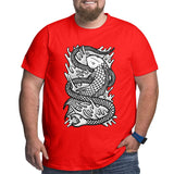 Big Python Is Fishing Big Size Men's T-shirt