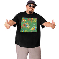 Tropical Hawaii Party Parrot Big Size Men's T-shirt