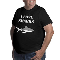 I Love Cute Sharks Big Size Men's T-shirt