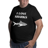 I Love Cute Sharks Big Size Men's T-shirt