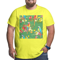 Tropical Hawaii Party Parrot Big Size Men's T-shirt