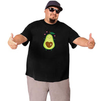 Cartoon Avocado Love Big Size Men's T-shirt