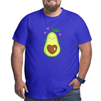 Cartoon Avocado Love Big Size Men's T-shirt