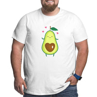 Cartoon Avocado Love Big Size Men's T-shirt