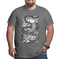 Big Python Is Fishing Big Size Men's T-shirt