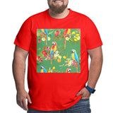Tropical Hawaii Party Parrot Big Size Men's T-shirt
