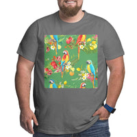 Tropical Hawaii Party Parrot Big Size Men's T-shirt