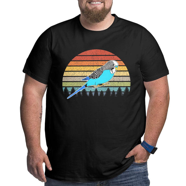 Retro Vintage Cute Budgie Bird Designs Big Size Men's T-shirt