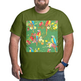 Tropical Hawaii Party Parrot Big Size Men's T-shirt