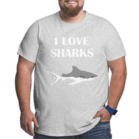 I Love Cute Sharks Big Size Men's T-shirt