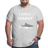 I Love Cute Sharks Big Size Men's T-shirt