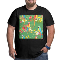 Tropical Hawaii Party Parrot Big Size Men's T-shirt