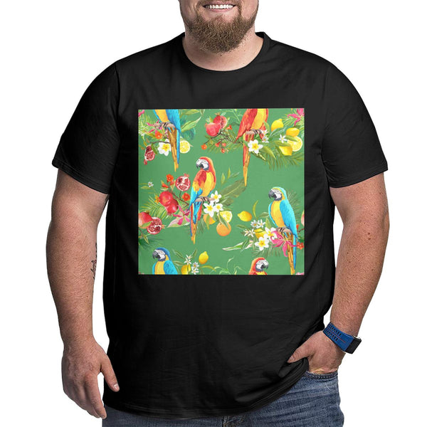 Tropical Hawaii Party Parrot Big Size Men's T-shirt