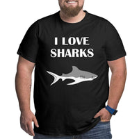 I Love Cute Sharks Big Size Men's T-shirt