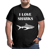 I Love Cute Sharks Big Size Men's T-shirt