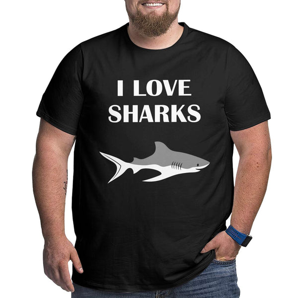 I Love Cute Sharks Big Size Men's T-shirt