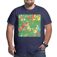 Tropical Hawaii Party Parrot Big Size Men's T-shirt