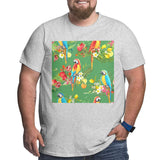 Tropical Hawaii Party Parrot Big Size Men's T-shirt