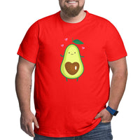 Cartoon Avocado Love Big Size Men's T-shirt