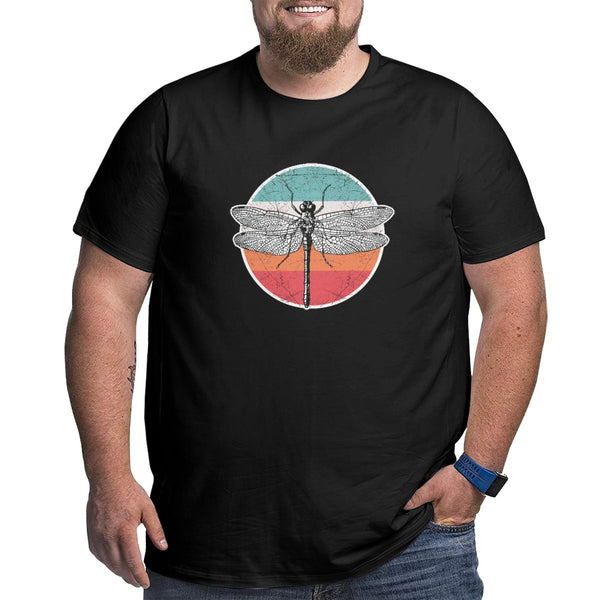 Vintage Retro Dragonfly Big Size Men's T-shirt