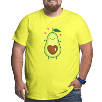 Cartoon Avocado Love Big Size Men's T-shirt