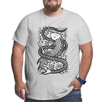 Big Python Is Fishing Big Size Men's T-shirt