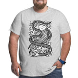Big Python Is Fishing Big Size Men's T-shirt