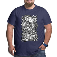 Big Python Is Fishing Big Size Men's T-shirt