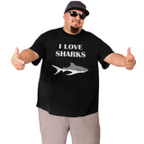 I Love Cute Sharks Big Size Men's T-shirt