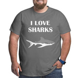 I Love Cute Sharks Big Size Men's T-shirt