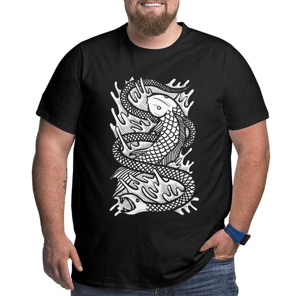 Big Python Is Fishing Big Size Men's T-shirt