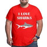 I Love Cute Sharks Big Size Men's T-shirt