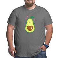 Cartoon Avocado Love Big Size Men's T-shirt