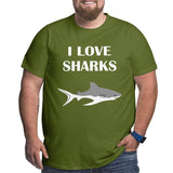 I Love Cute Sharks Big Size Men's T-shirt