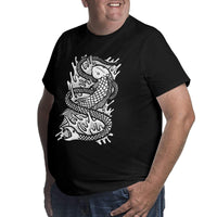 Big Python Is Fishing Big Size Men's T-shirt