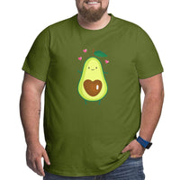 Cartoon Avocado Love Big Size Men's T-shirt