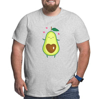 Cartoon Avocado Love Big Size Men's T-shirt
