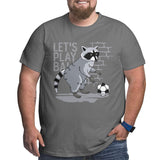 Funny Let's Play Ball Big Size Men's T-shirt
