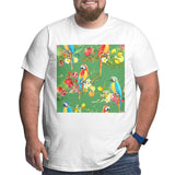 Tropical Hawaii Party Parrot Big Size Men's T-shirt