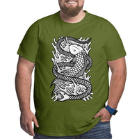 Big Python Is Fishing Big Size Men's T-shirt