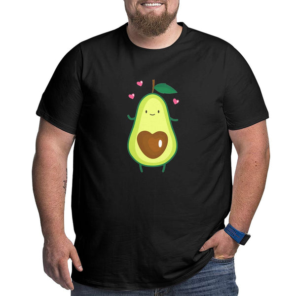 Cartoon Avocado Love Big Size Men's T-shirt