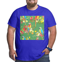 Tropical Hawaii Party Parrot Big Size Men's T-shirt