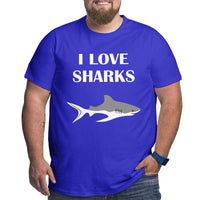 I Love Cute Sharks Big Size Men's T-shirt